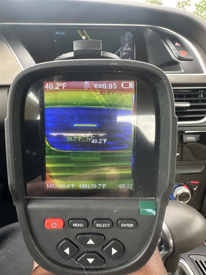 Thermal scan used during vehicle diagnostics